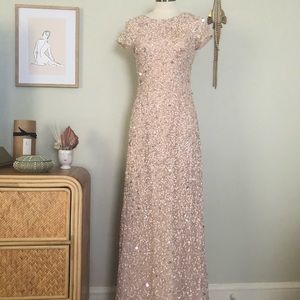 Adrianna Pappell blush sequin dress